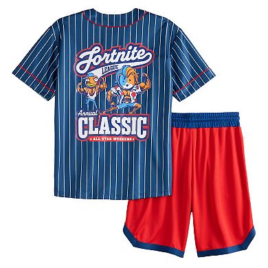 Boys 8-20 Fortnite League Striped Baseball Jersey & Shorts Set