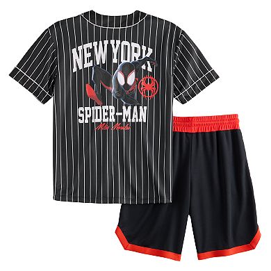 Boys 8-20 Marvel Spider-Man New York Baseball Jersey & Shorts Set