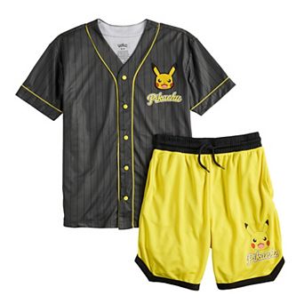 Boys 8-20 Pokemon Pikachu 0025 Striped Baseball Jersey & Shorts Set