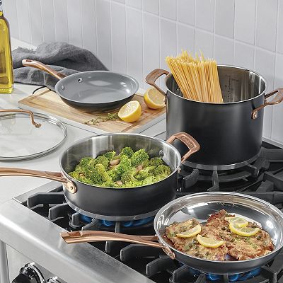 Cuisinart® Matte Black Stainless Steel Cookware 11-piece Set