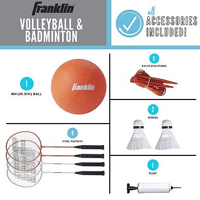 Franklin Sports Starter Badminton & Volleyball Set