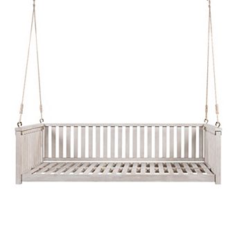 Merax Minimalist Wood Patio Backyard Porch Swing