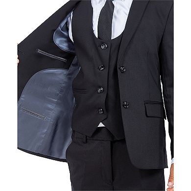 Solid 5pc Suit Set w/ Dress Shirt and Tie, Big Boys (8-20)