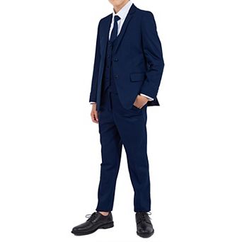 Solid 5 pc Suit Set w/ Dress Shirt and Tie, Big Boys (8-20)
