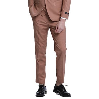 Men's 3pc Solid Suit Set Skinny-Fit w/ Double-Breasted Vest