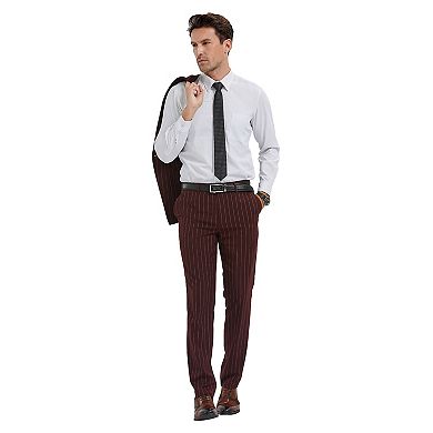 Men's Skinny-Fit 2pc Double Breasted Pinstriped Suit Set