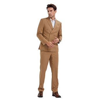Men's Skinny-Fit 2 pc Double Breasted Pinstriped Suit Set