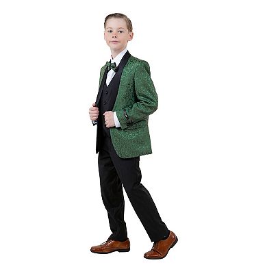 5-Piece Paisley Tuxedo Suit Set w/ Dress Shirt and Tie, Big Boys (8-20)