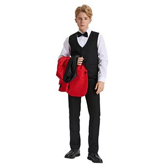 5 pc Paisley Tuxedo Suit Set w/ Dress Shirt and Tie, Big Boys (8-20)