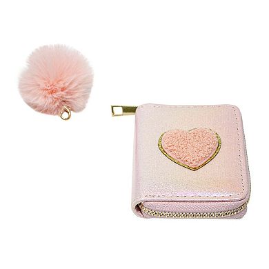 Kid's Shiny Heart Patch Wallet
