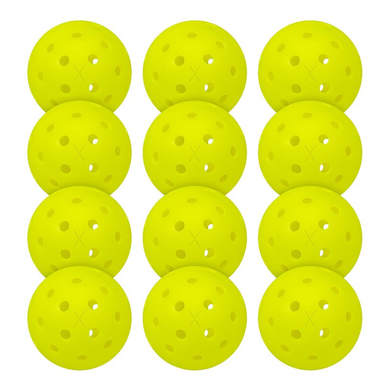 Franklin Sports X-40 Outdoor Pickleballs - Official Size - Yellow - 12 Pack
