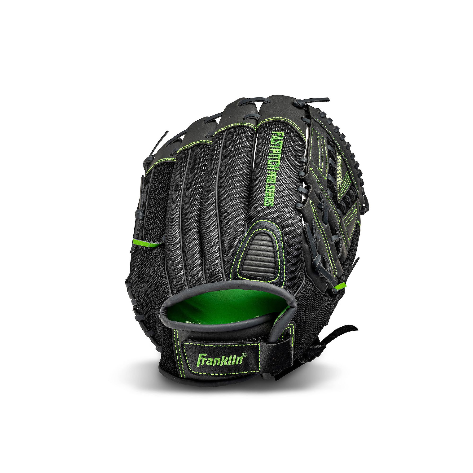 Franklin Sports Baseball Fielding Glove, Gray Lime