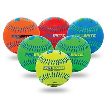 Franklin Sports Pro Brite 6-Pack Soft Rubber Tball + Baseball Balls