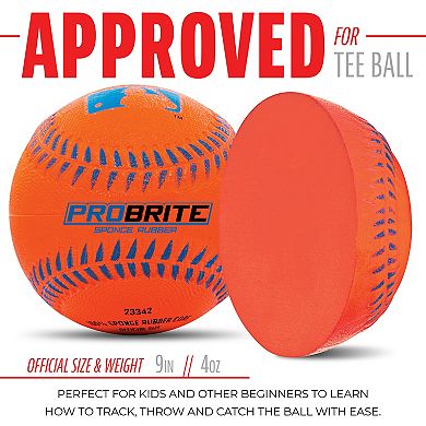 Franklin Sports Pro Brite 6-Pack Soft Rubber Tball + Baseball Balls