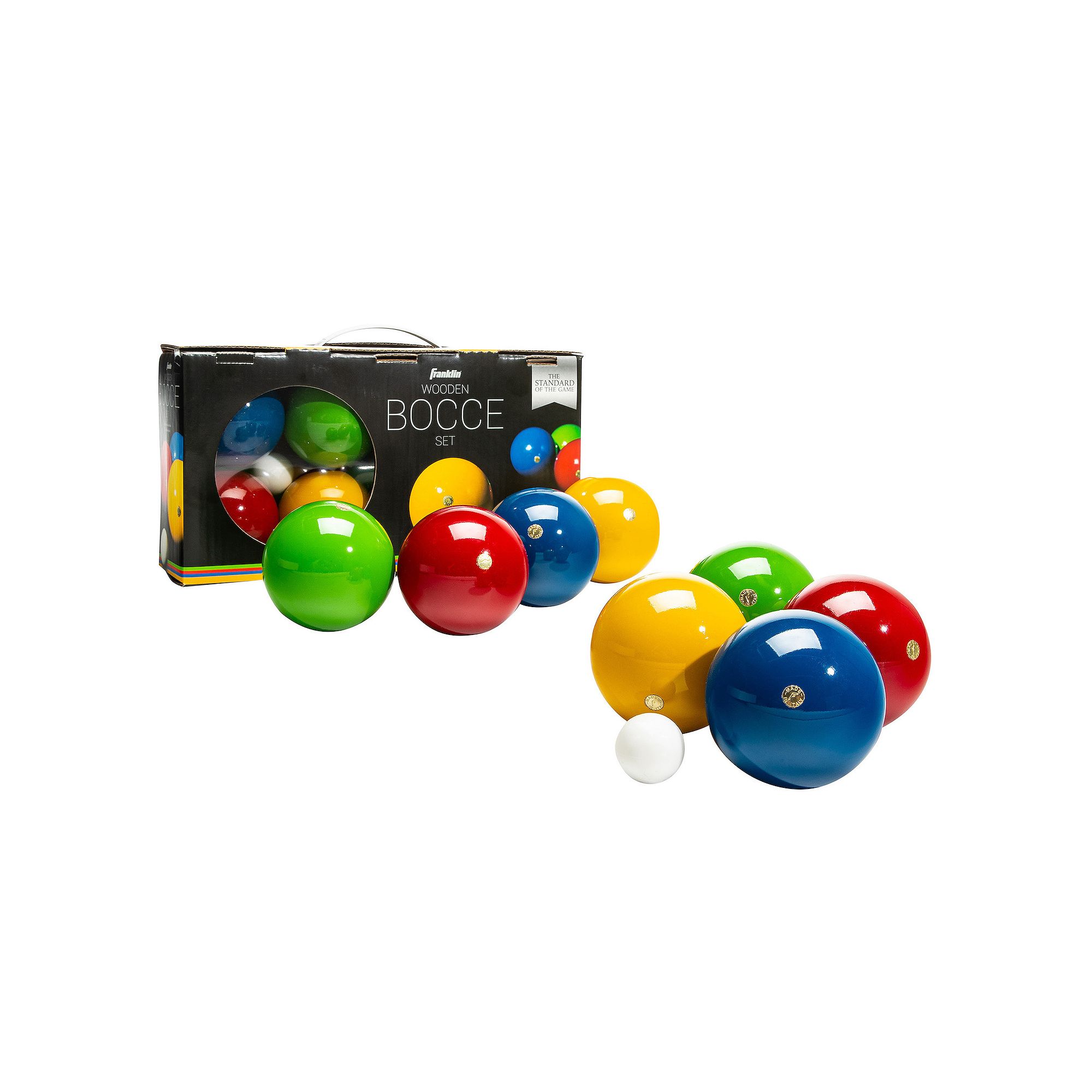 Franklin Sports 8 Bocce Balls and 1 Pallino 90mm Bocce Ball Set, Multi