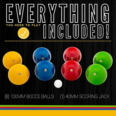 Franklin Sports 8 Bocce Balls and 1 Pallino 90mm Bocce Ball Set