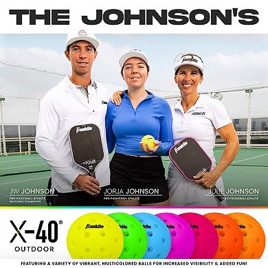 Franklin Sports X-40 12-Pack Outdoor Lava Pickleballs