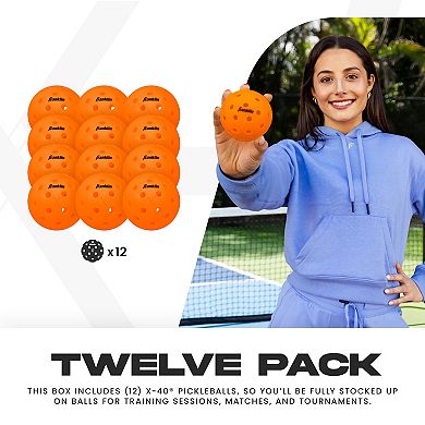Franklin Sports X-40 12-Pack Outdoor Lava Pickleballs