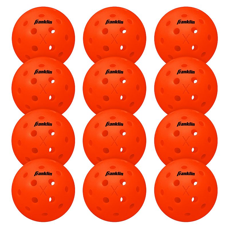 Franklin Sports X-40 Outdoor Pickleballs - 12 Pack, Ember