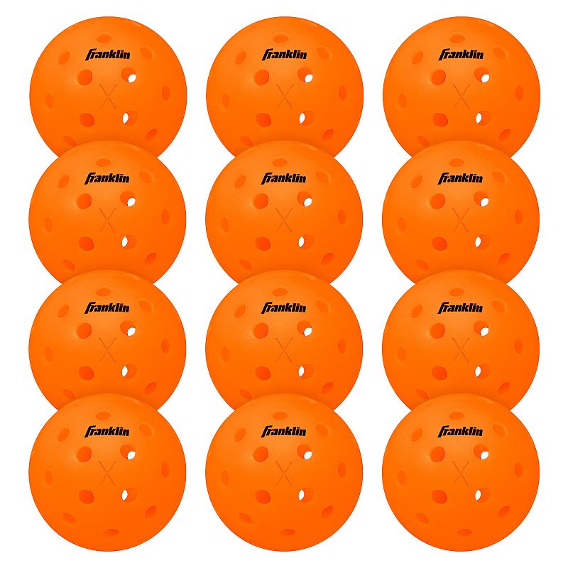 Franklin Sports X-40 Outdoor Pickleballs - 12 Pack, Neon Orange