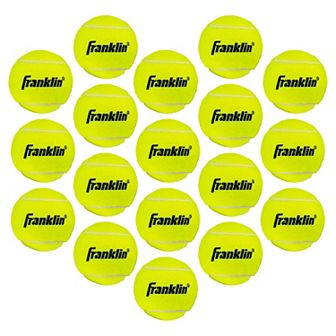 Franklin Sports Practice Pressureless Low Bounce Tennis Balls 18-Ball Bulk Pack with Carry Bag