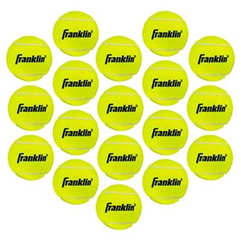 Franklin Sports Practice Pressureless Low Bounce Tennis Balls 18-Ball Bulk Pack with Carry Bag