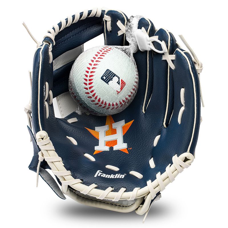 Franklin Sports MLB Youth Teeball 9.5" Glove and Ball Set, Astros