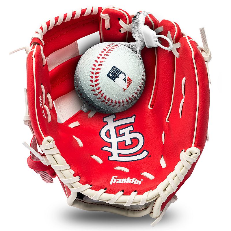 Franklin Sports MLB Youth Teeball 9.5" Glove and Ball Set, Cardinals