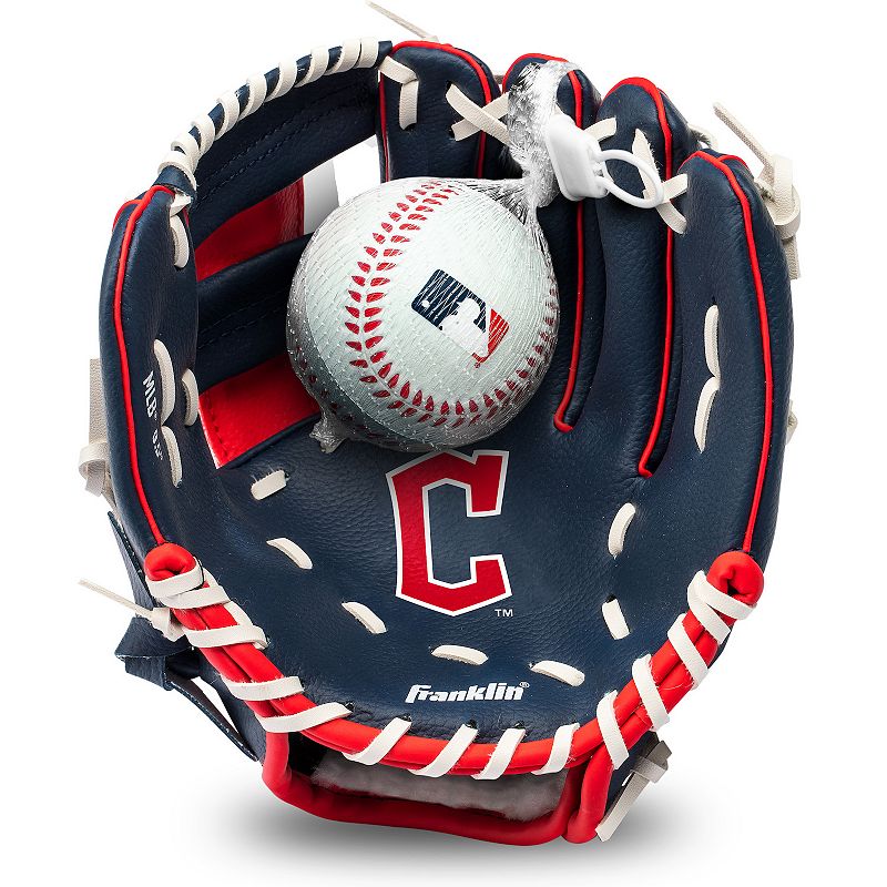 Franklin Sports MLB Youth Teeball 9.5" Glove and Ball Set, Guardians