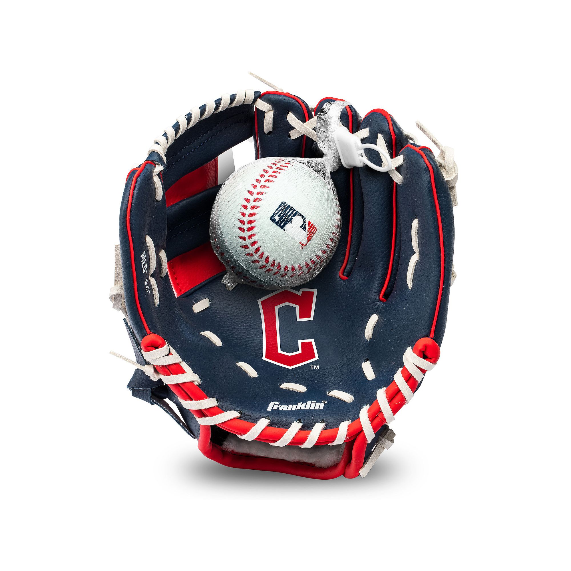 Franklin Sports MLB Youth Teeball 9.5 Glove and Ball Set, Blue