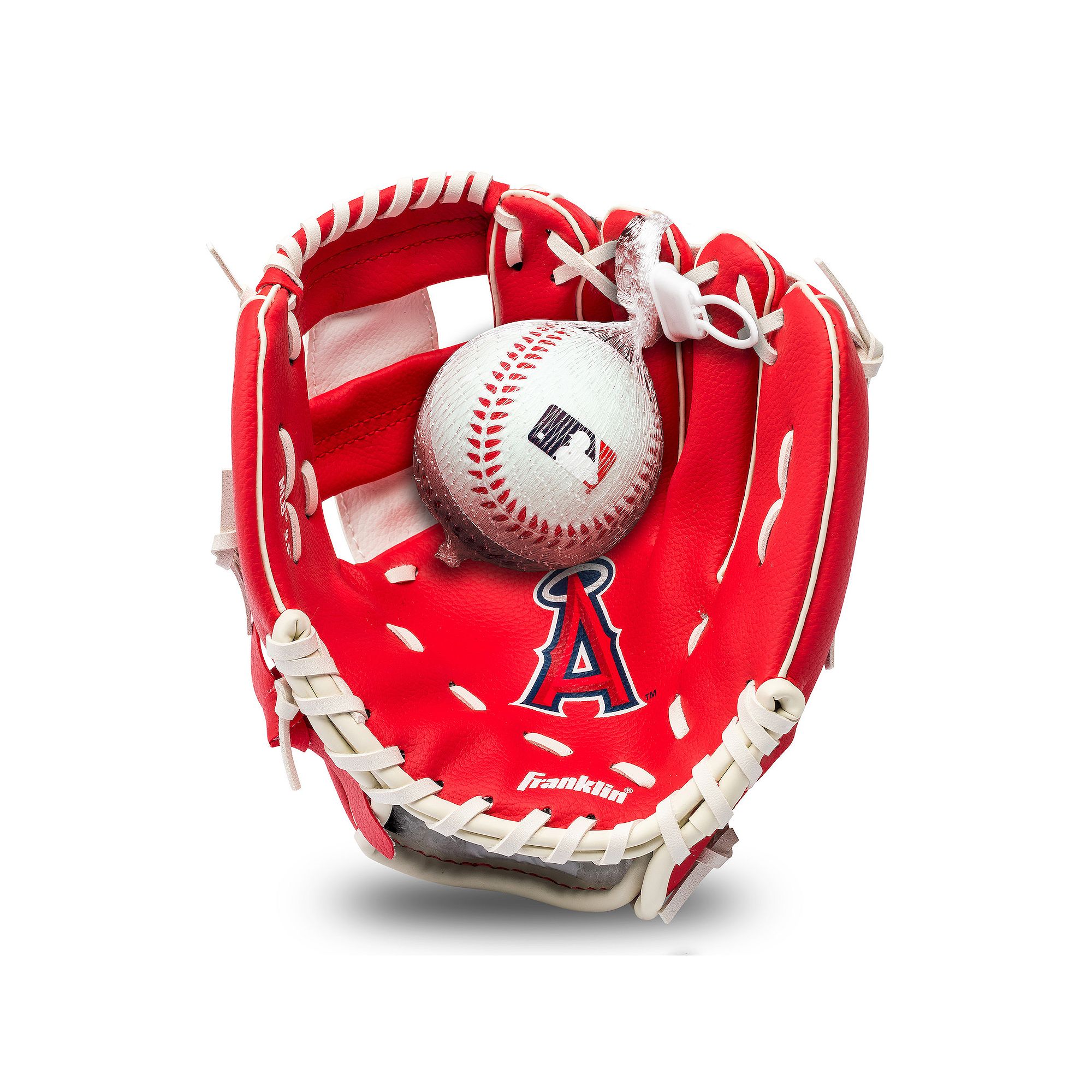 Franklin Sports MLB Youth Teeball 9.5 Glove and Ball Set, Red