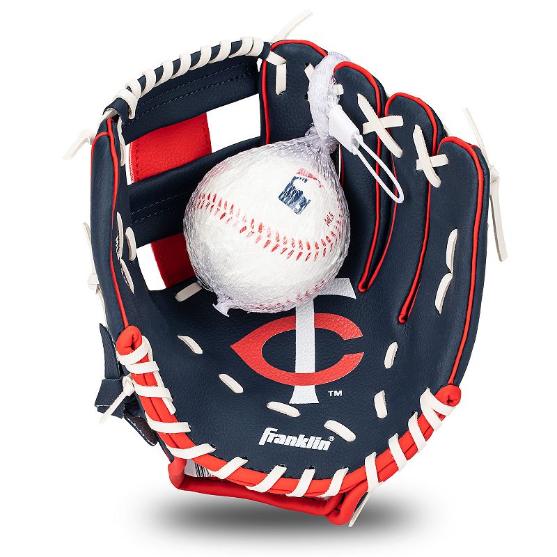 Franklin Sports MLB Youth Teeball 9.5" Glove and Ball Set, Twins