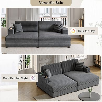 Merax 86.5" Oversized Loveseat Chaise Lounge Sectional Sofa