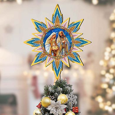 Born Under Bright Star Tree Topper Wooden Decor by G. Debrekht