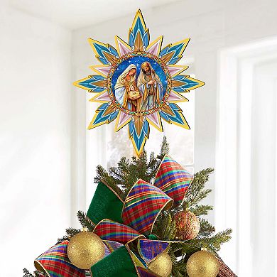 Born Under Bright Star Tree Topper Wooden Decor by G. Debrekht