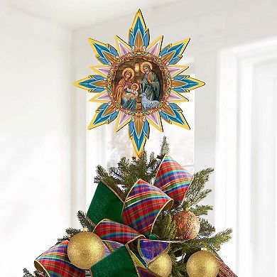 Orthodox Nativity Star Tree Topper Wooden Decor by G. Debrekht