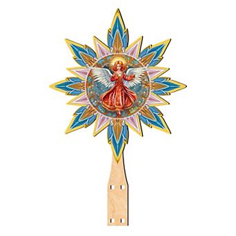 Angel with Love Star Tree Topper Wooden Decor by G. Debrekht