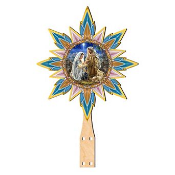 Glory to God Star Tree Topper Wooden Decor by D. Gelsinger