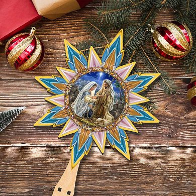 Glory to God Star Tree Topper Wooden Decor by D. Gelsinger