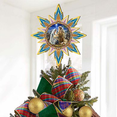 Glory to God Star Tree Topper Wooden Decor by D. Gelsinger