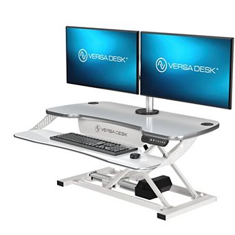 VersaDesk PowerPro® Elite 36" Standing Desk Converter - USB Port & Mobile App (White)