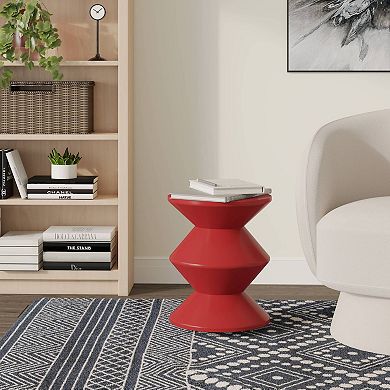 Round Side Table in ABS Plastic with Double-Hourglass Design Aura Collection