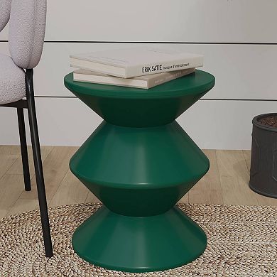 Round Side Table in ABS Plastic with Double-Hourglass Design Aura Collection