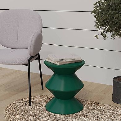 Round Side Table in ABS Plastic with Double-Hourglass Design Aura Collection