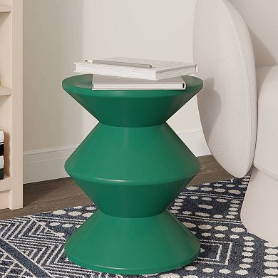 Round Side Table in ABS Plastic with Double-Hourglass Design Aura Collection