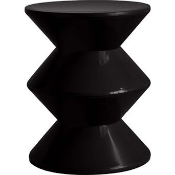 Round Side Table in ABS Plastic with Double-Hourglass Design Aura Collection