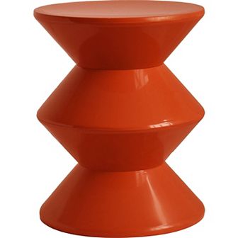 Round Side Table in ABS Plastic with Double-Hourglass Design Aura Collection