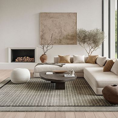 Nourison Nordic Bordered Geometric Indoor Area Rug