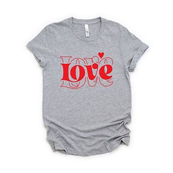 Love Heart Stacked Short Sleeve Graphic Tee