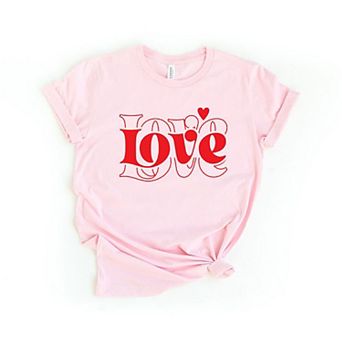 Love Heart Stacked Short Sleeve Graphic Tee